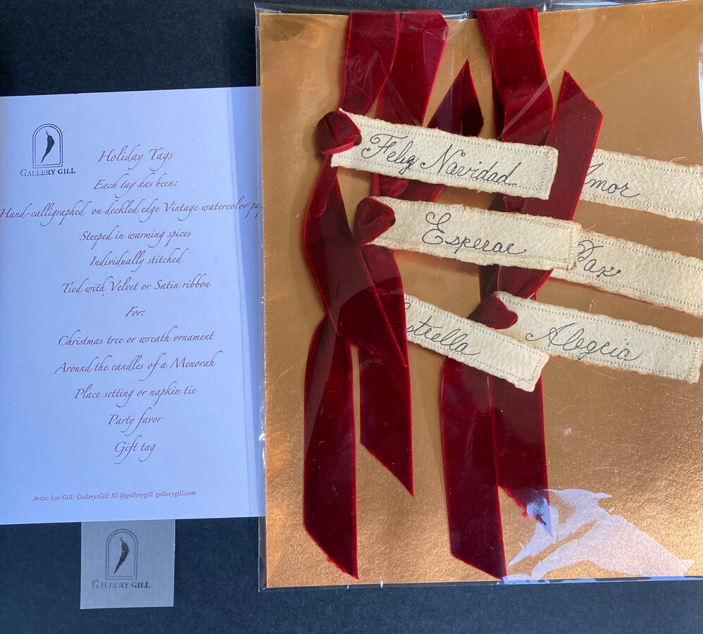 ornament tags with vellum certificate